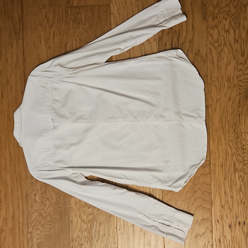 J. Crew White Button Up Shirt Boy Fit Size 8 Tall Linen Blend - Picture 6 of 8